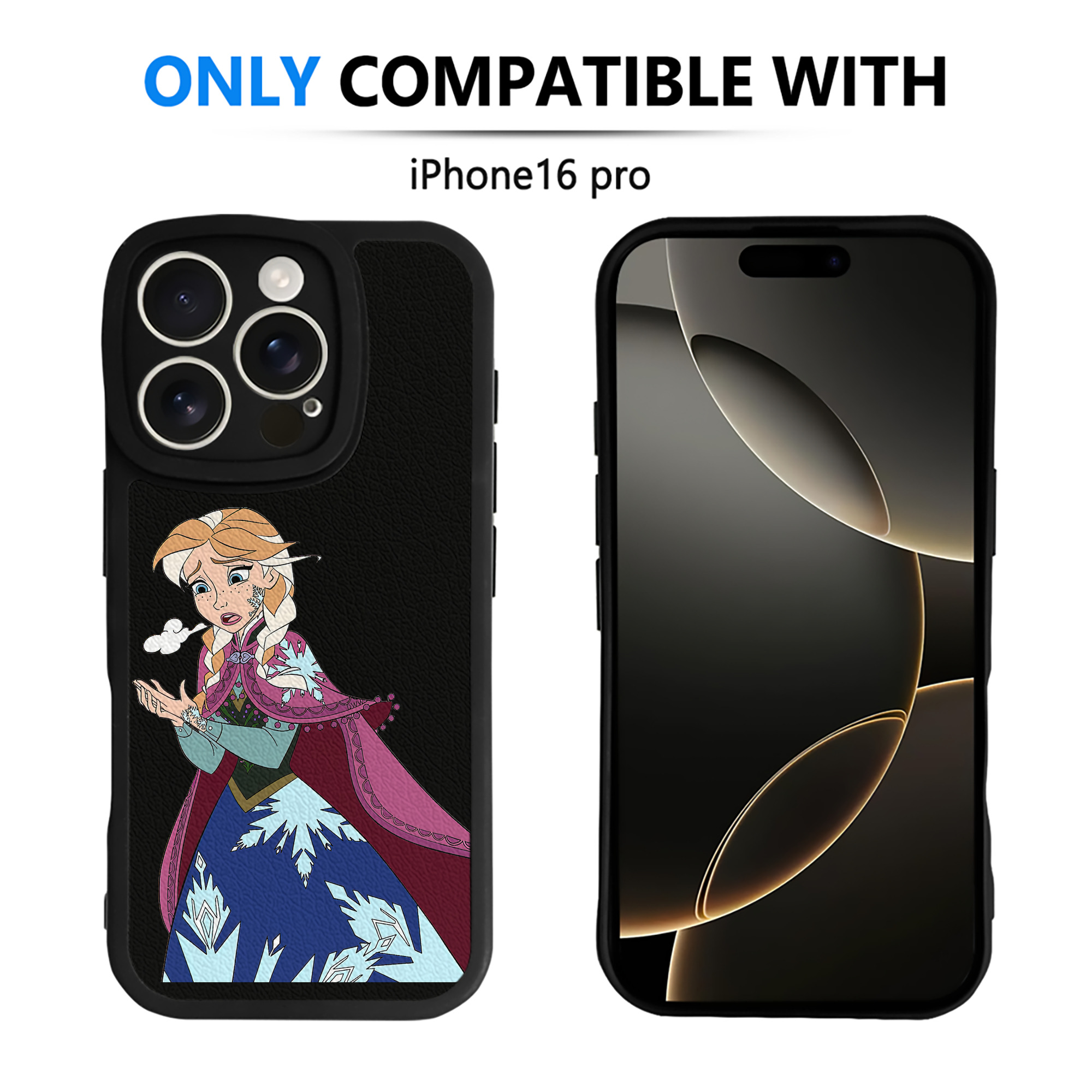 （画像用） アナと雪の女王 アンナ エルサ Frozen Anna Elsa 【iPhone 16シリーズ対応】シリコンスマホケース（レザー調） 材質：シリコン
